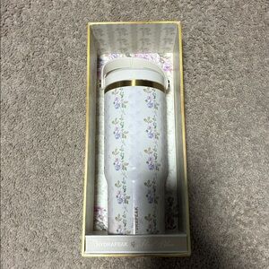 Nib Hydrapeak Floral bloom Gold Ivory  Tumbler 32oz